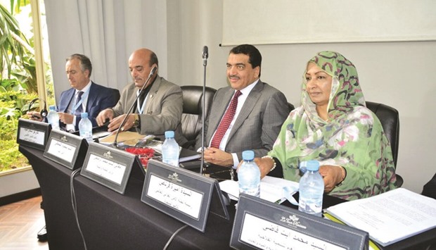 Qataru2019s Minister of Municipality and Environment HE Mohamed bin Abdullah al-Rumaihi is seen at the Arab Forum for Sustainable Development in Rabat.