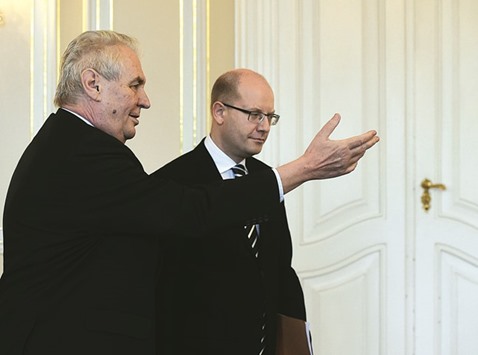 President Zeman with Prime Minister Sobotka.