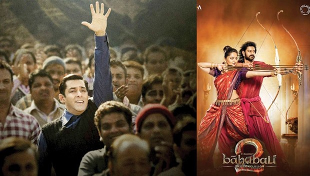 THE SHIFT: Salman Khan is now more confident of moving to non-commercial themes. Right: PHENOMENAL: Bahubali 2 will take some beating.