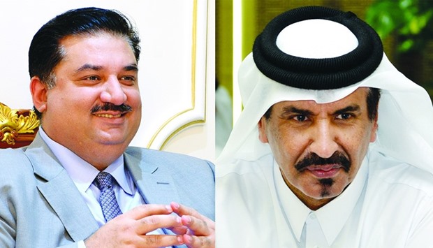 Pakistan Minister for Commerce and Trade Khurram Dastagir Khan and Qatar Chamber vice-chairman Mohamed bin Towar al-Kuwari