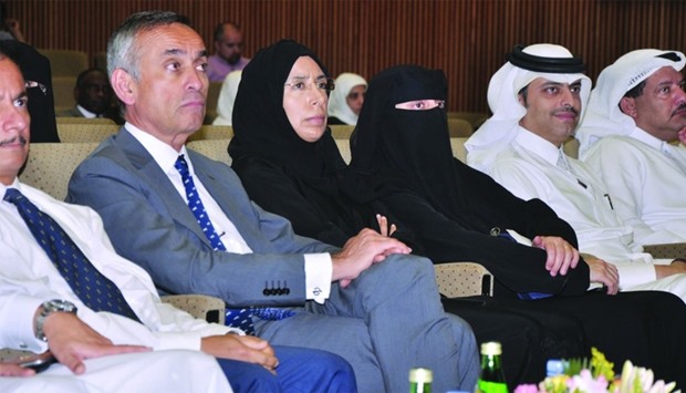HE the Minister of Public Health Dr Hanan Mohamed al-Kuwari and other dignitaries at the National Cancer Framework 2017 - 2022