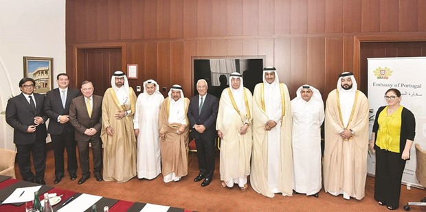 QBA officials and members join Portuguese Prime Minister Antonio Costa and his accompanying delegation during a meeting in Doha yesterday.