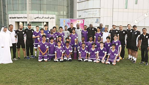 First team stars Hassan al-Haydos and Abdul Kareem Hassan joined in for pictures and interaction with fans at Al Sadd.