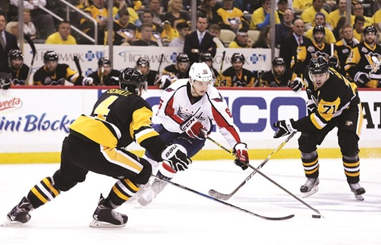 Washington Capitals left wing Andre Burakovsky (R) in action during the game against Pittsburgh Penguins.