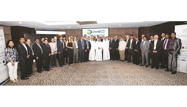 HE Sheikh Faisal bin Qassim al-Thani, Ebrahim Ahmed al-Neama, Sheikh Turki bin Faisal al-Thani and Ullattil Achu with some of the participants at the event.