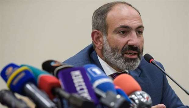 Armenian Prime Minister Nikol Pashinyan is speaking at a press conference in Stepanakert, the capital of Azerbaijan's breakaway Nagorny Karabakh region, on Wednesday.