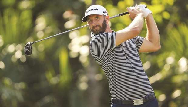 Dustin Johnson of the United States plays a shot during the first round of The Players Championship in Ponte Vedra Beach, Florida. (AFP)