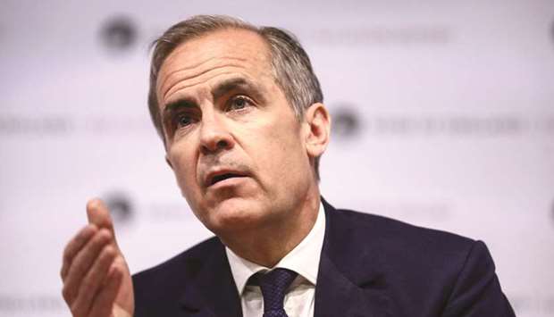 Mark Carney, governor of the Bank of England, gestures while speaking during the quarterly inflation report news conference in the City of London on Thursday. Despite Carneyu2019s assurances that u201can ongoing, modest tighteningu201d is still on the cards, the Monetary Policy Committeeu2019s decision to wait for momentum to reassert itself after weak first-quarter data now leaves economists asking if the bank will be in a position to help should Brexit go wrong.
