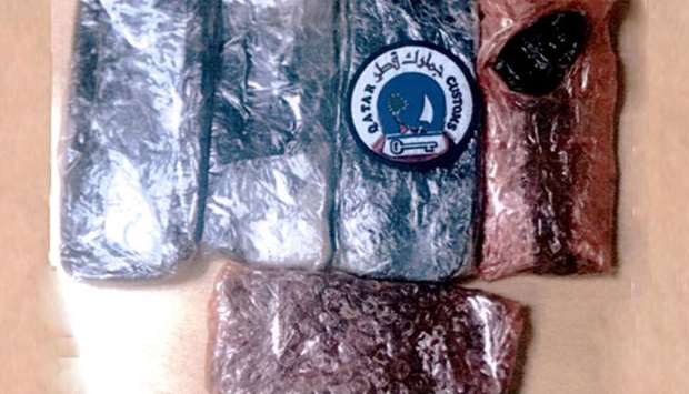 Some of the hashish packages that were seized.rnrn