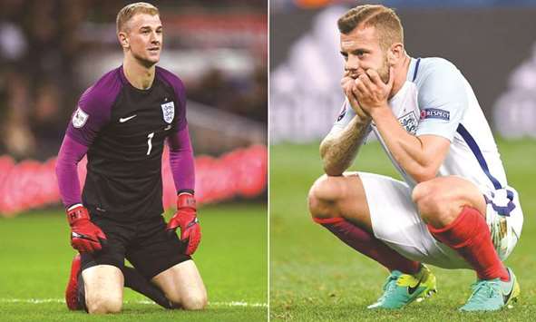 Goalkeeper Joe Hart (left) and midfielder Jack Wilshere are not part of Gareth Southgateu2019s England squad for this summeru2019s World Cup in Russia.