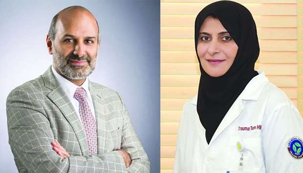 Dr Hassan al-Thani and Dr Aisha Fathi Abeidrnrn