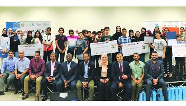 Participants of the YouthMobile Qatar competition.rnrn