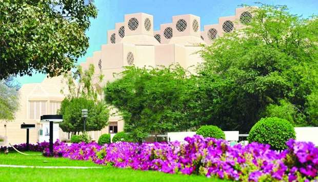 A view of a section of Qatar University campus