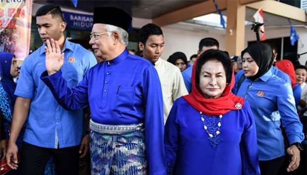 Malaysia's former prime minister Najib Razak and his wife Rosmah Mansor.