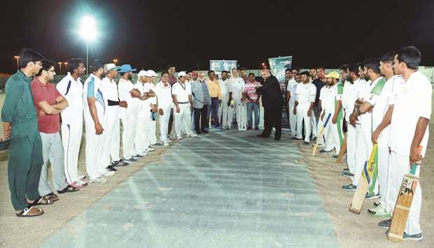 Metabo Senior Sales and Marketing Manager Sajjad Ahmed Khan inaugurates the 24th Gulf Incon u2013 Metabo Floodlit Cricket Tournament