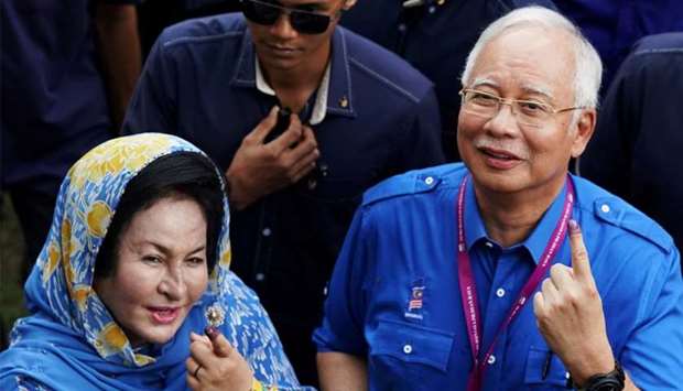 Malaysia's Prime Minister Najib Razak and his wife Rosmah Mansor