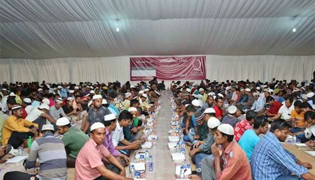 An Iftar project of Qatar Charity.