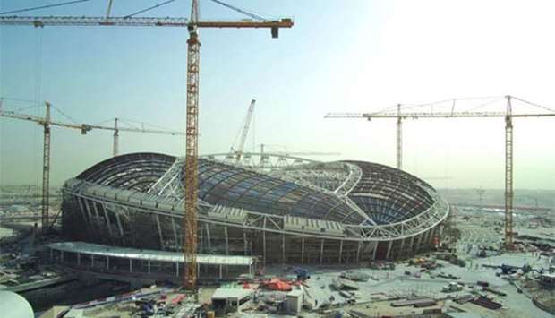 Construction underway on Al Wakrah Stadium, a 2022 FIFA World Cup venue.