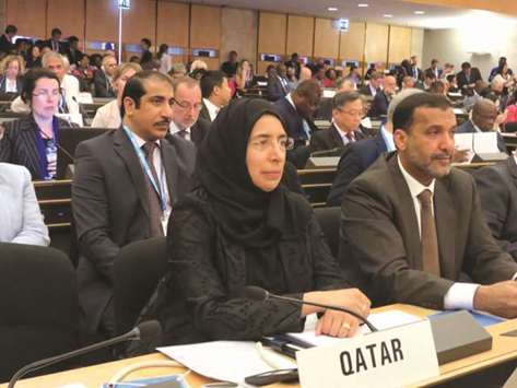 HE the Minister of Public Health, Dr Hanan Mohamed al-Kuwari, attends one of the meetings.