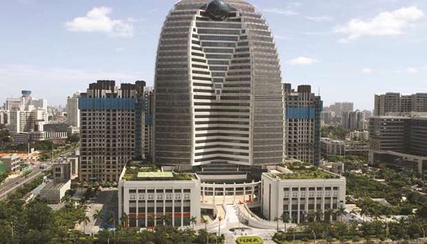 The headquarters of HNA Group is seen in Haikou, Hainan province. The Chinese aviation-to-financial services group began sounding out potential buyers for Ingram earlier this year and held talks with several Chinese investors in recent months, according to three people familiar with the discussions.