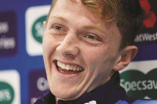 Englandu2019s Dom Bess during the press conference yesterday.(Reuters)