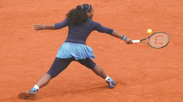 In this June 3, 2016, picture, Serena Williams plays a backhand against Kiki Bertens during their French Open semi-final in Paris. (Reuters)