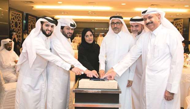 HE the Minister of Culture and Sports Salah bin Ghanem bin Nasser al-Ali and other officials at the ceremony to launch the strategy for the u201cCultural Enrichment and Sports Excellenceu201d sector.