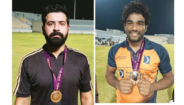 Bilal of CNAQ and Nilantha (right) of Doha Bank were adjudged Man of the Match in their respective matches.