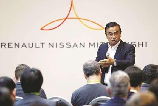 Carlos Ghosn, chairman and CEO of the Renault-Nissan-Mitsubishi Alliance, at a press conference in Las Vegas. The collaborators plan to develop 15 models with autonomous features by 2022, including one fully self-driving vehicle. In electric cars, Renault plans 8 battery vehicles by 2022.