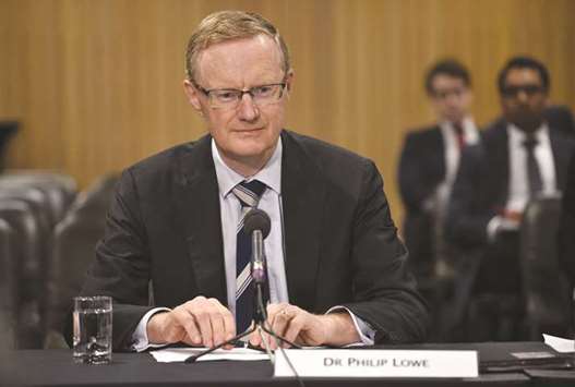 Reserve Bank of Australia governor Philip Lowe at a parliamentary economics committee hearing in Sydney (file). u201cThe single biggest risk to the Chinese economy at the moment lies in the financial sector and the big run-up in debt there over the past decade,u201d Lowe said on Wednesday.