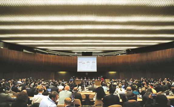 A slide is pictured during a briefing for World Health Assembly (WHA) delegates on the Ebola outbreak response in Democratic Republic of the Congo at the United Nations in Geneva, Switzerland, May 23, 2018.