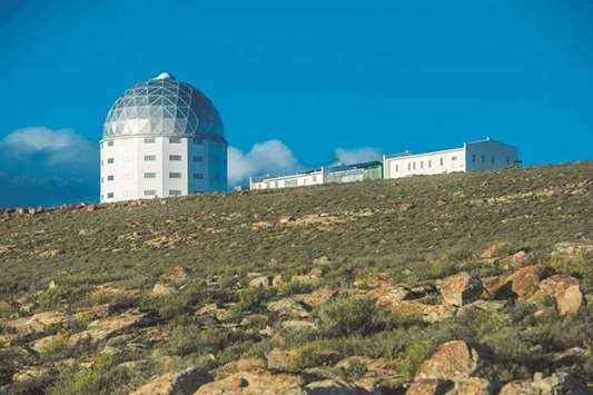 A picture taken yesterday shows the Southern African Large Telescope (SALT) at the South African Astronomical Observatory (SAAO), where a new telescope, MeerLICHT, has been inaugurated.