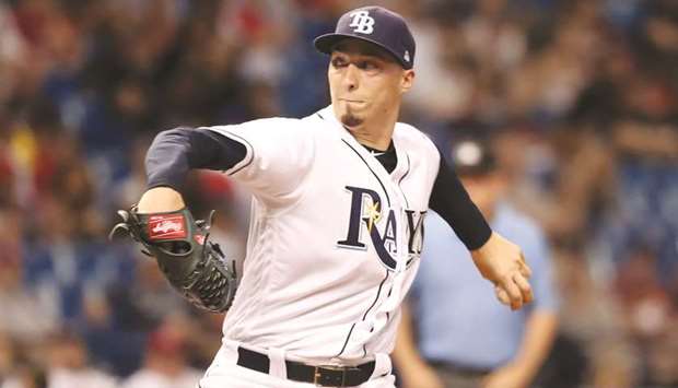 Tampa Bay Rays starting pitcher Blake Snell throws a pitch during the game against the Boston Red Sox at Tropicana Field in St. Petersburg, Florida, on Thursday. (USA TODAY Sports)