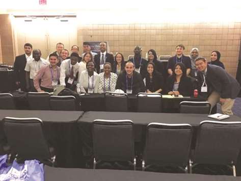 QU students at the American Chemical Society meeting in New Orleans, US.