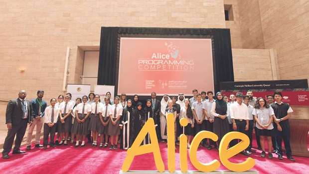 Participants of the first Alice event held under the umbrella of the Hamad Bin Jassim Centre for K-12 Computer Science Education.