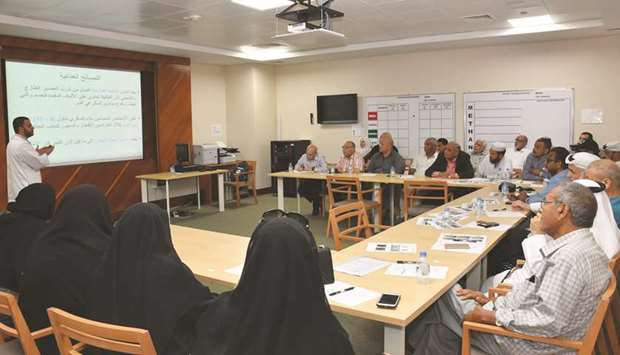 Diabetes patients attend a workshop at Al Wakra Hospital National Diabetes Center.