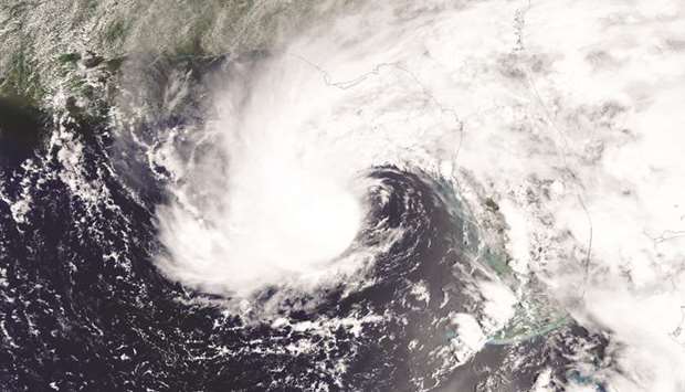 Subtropical Storm Alberto nears the Florida Panhandle in Nasa handout photo released on Sunday.