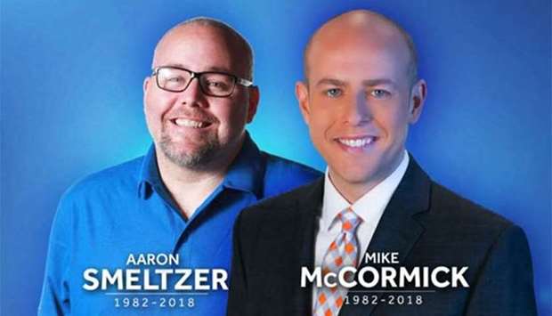 WYFF News anchor Mike McCormick and photojournalist Aaron Smeltzer. Picture: Twitter