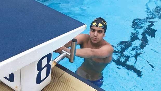 Promising swimmer Abdulaziz al-Obaidly.