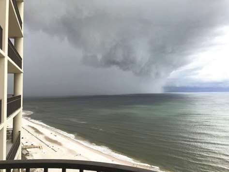 Subtropical Storm Alberto arrives at Orange Beach, Alabama, on Monday in this picture obtained from social media.