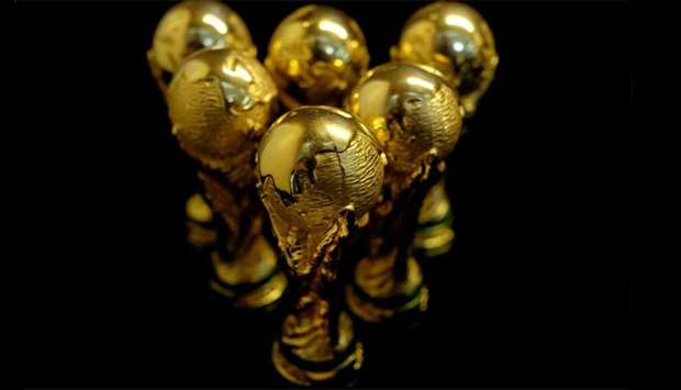 Scaled-down replicas of 2018 FIFA World Cup trophy