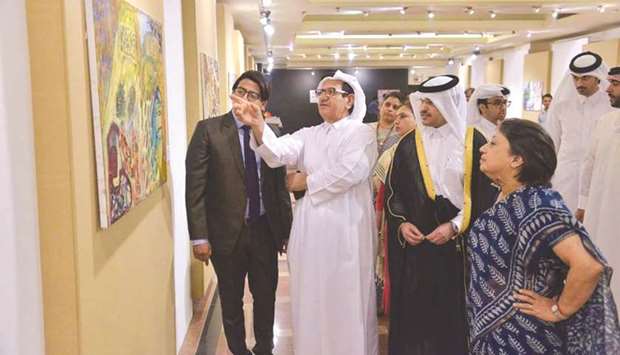 Qatari artist Hassan al-Mulla showcases his works in New Delhi.