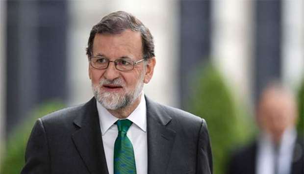 Spanish Prime Minister Mariano Rajoy arrives to debate a no-confidence motion tabled by Spanish Socialist Party (PSOE) at the Lower House of the Spanish Parliament in Madrid on Thursday.