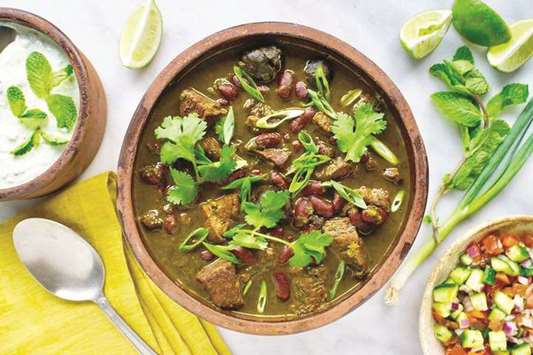 SOUR: Gormeh Sabzi, a sour stew, is made from herbs, kidney beans and lamb. Photo by the author