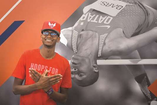 Barshim poses at a press conference yesterday. PICTURE: Noushad Thekkayil