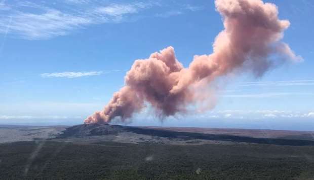  An ash plume rises above the Kilauea volcano on Hawaii's Big Island. AFP / US Geological Survey/ Kevan Kamibayashi
