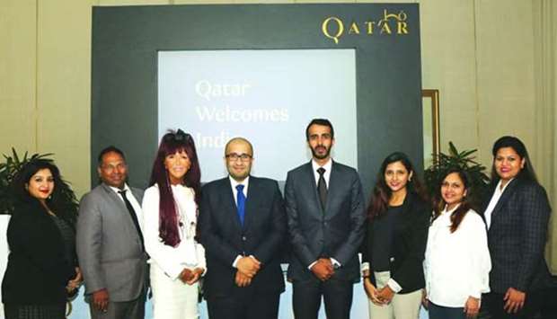 QTA's acting chairman Hassan al-Ibrahim (fourth, left) and Rashed al-Qurese (fifth, left) led the opening of QTA's new representative office in Mumbai.
