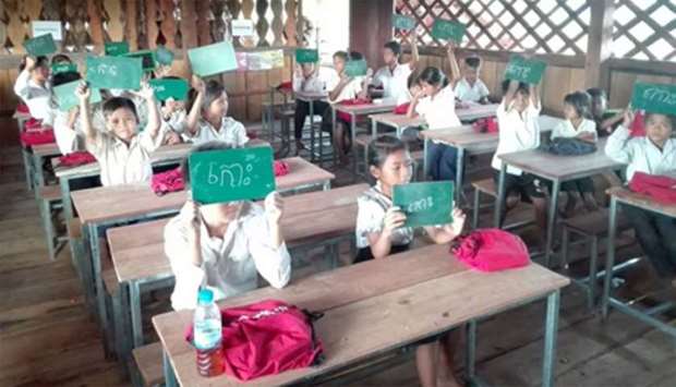 Students at Som Roung School in northeast Cambodia.rnrn