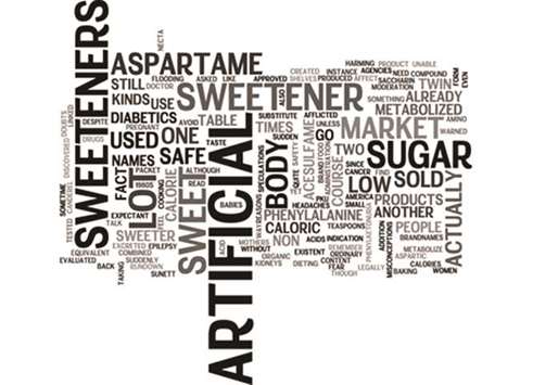 A rundown on the kinds of artificial sweeteners word cloud.