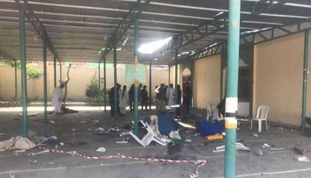 A scene from inside the mosque after the explosion. Picture posted on social media.